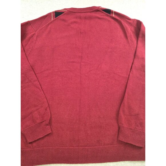 Tasso Ella Golf Maroon V-neck Argyle Sweater Size XL - Picture 6 of 6